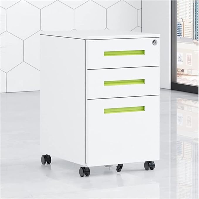 Office Storage File Cabinet Movable Cabinet Three Drawers Movable Sliding Storage Cabinet Low Cabinet with Lock (G)