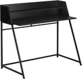 Computer Desk Home Office Laptop Storage Shelves 48 l Work Black Laminate Black Metal Contemporary Modern