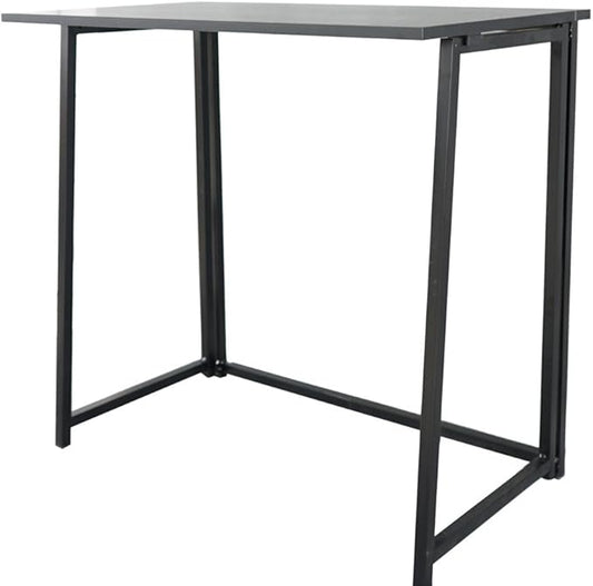 Simple Collapsible Computer Desk Black - Foldable Study Desk Compact Workstation Portable Writing Table - Space-Saving Design for Home Office Dorm Room - (31.5L x 17.72W x 29.33H)