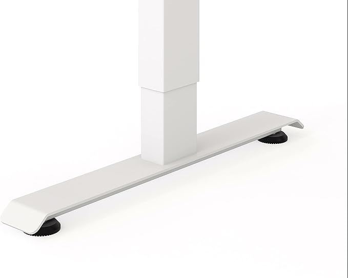 HOMES: Inside + Out Elmfort Modern Adjustable Height Metal 47 in. Standing Desk for Home Office Natural Brown and White