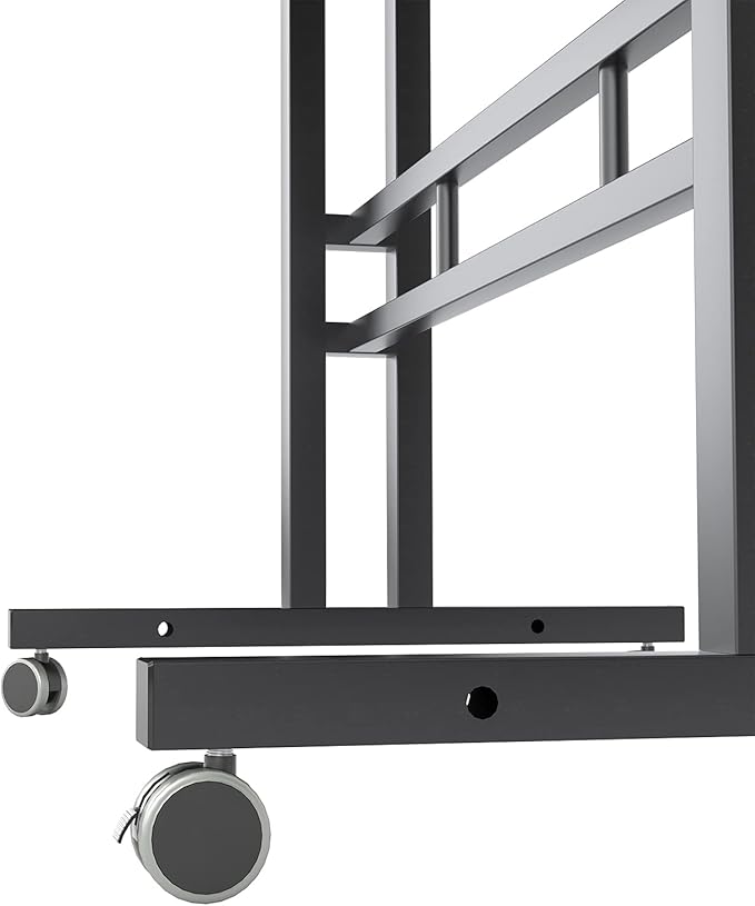 DlandHome Mobile Standing Desk Stand Up Rolling Desk Stand Sit Computer Desk Adjustable Standing Desk 23.6inches Table Workstation Mobile Cart Tray Black