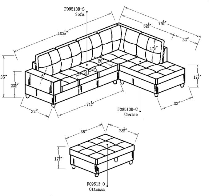 Leather Sectional Sofa SetL Shaped SofaSectional Sofa for Living Room Living Room Furniture Sets Apply to Apartment and Home(Leather Sectional Couch+Hydraulic Rod Ottoman) Powder