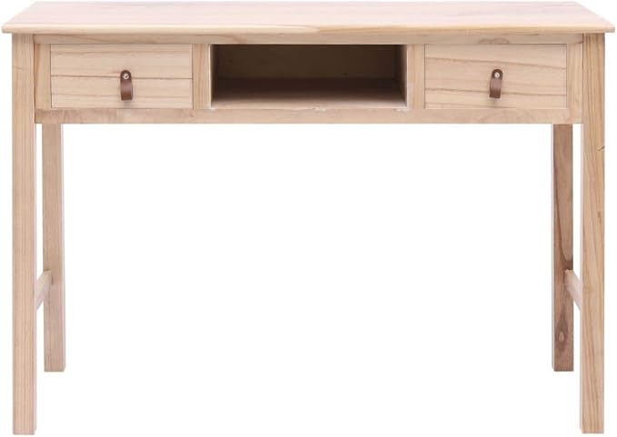 Simple Computer Desk 43.3 inch Home Office Desk Study Table Laptop Standing Desk Writing Desk with 2 Storage Drawers Makeup Vanity Console Table