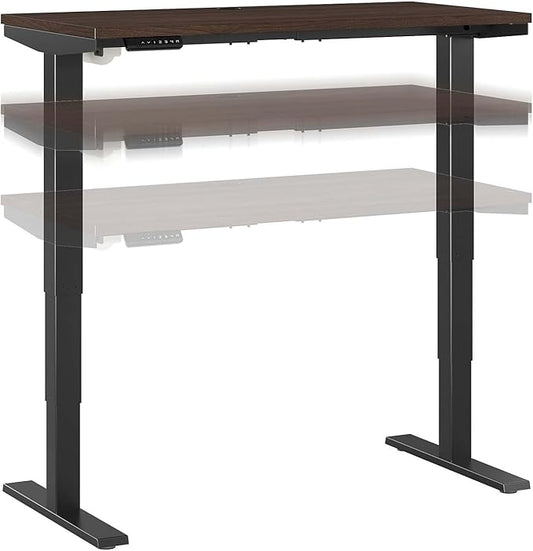 Move 40 Series by Bush Business Furniture 48W x 24D Electric Height Adjustable Standing Desk in Black Walnut with Black Base