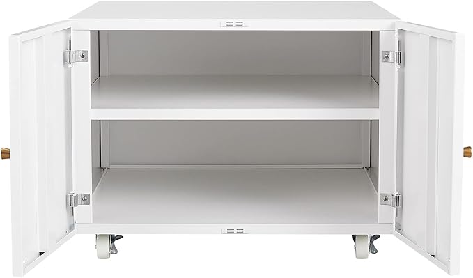 Print Mobile Printer Stand Rolling Filing Cabinet Lateral Office Filing Cabinet fits A4 or Letter Size for Home Office (White H17.72)