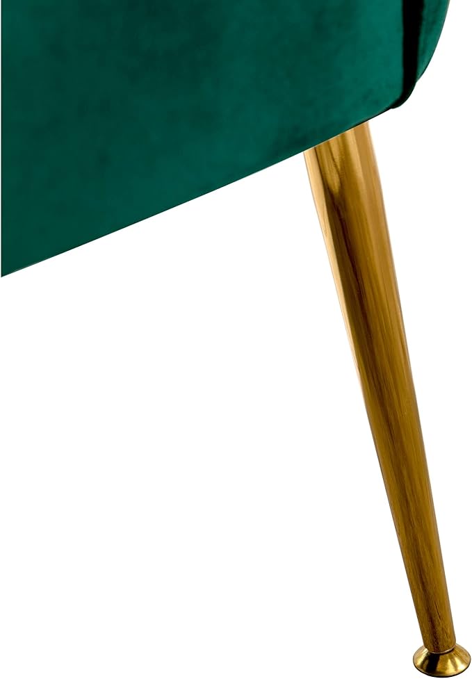 WO Indoor Furniture 22 Wide Tufted Velvet Accent Chair with Gold Metal Leg Rust and Scratch Resistant Premium Quality Seat for Your Den Living Room Bedroom Home (Green)