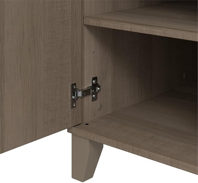 Bush Home Somerset 54W Office Desk with Drawer and Cabinet in Ash Gray Computer Table with Storage for Home Office Workspace
