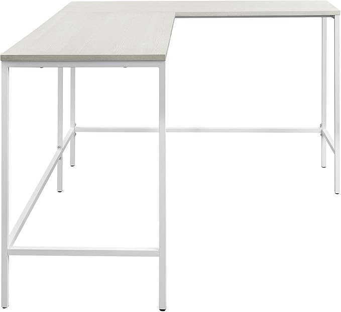 OSP Home Furnishings Contempo L-Shaped Desk White