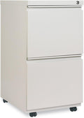 Alera PBFFLG Two-Drawer Metal Pedestal File with Full-Length Pull 14 7/8w x 19 1/8d Lt Gray