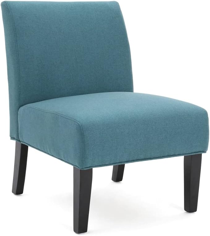 Comfortable Style Accent Chair For Living Room Size:22.50L x 29.50W x 32.00H | Simple Design With Thick Padded Seating Durable Wood Manufactured &amp Elegantly Tapered Legs | Pretty Dark Teal Colo