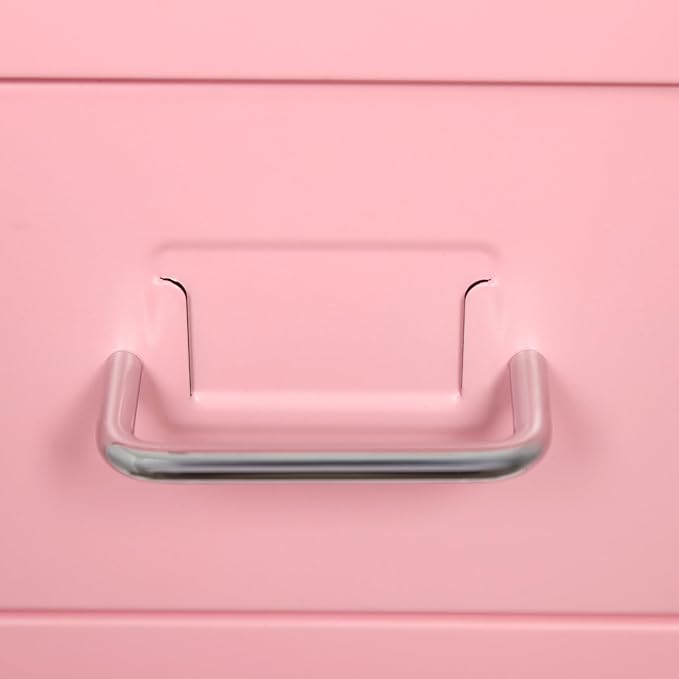6 Drawers Mobile File Cabinet Rolling Vertical Filing Cabinet Under Desk Storage Organization 16 D x 11 W x 27 H (Pink)