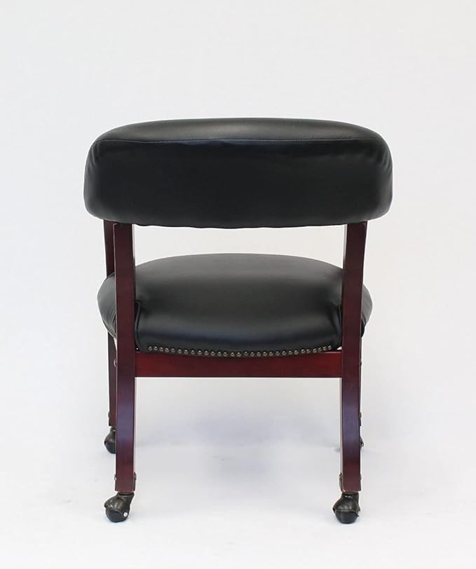 Boss Captain’s Chair In Black Vinyl W/ Casters