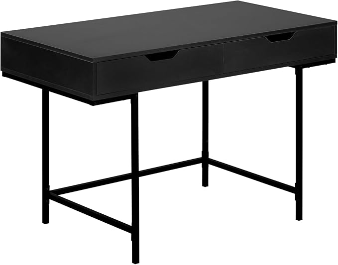 Monarch Specialties I 7556 Computer Desk Home Office Laptop Storage Drawers 48 L Work Metal Laminate Black Contemporary Modern