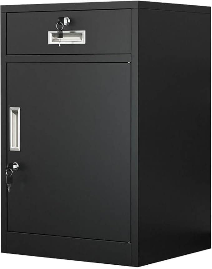 Metal Filing Cabinet with Adjustable Shelves and Drawers for Home Office Storage - Lockable Storage Solution for Organization at Home