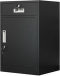 Metal Filing Cabinet with Adjustable Shelves and Drawers for Home Office Storage - Lockable Storage Solution for Organization at Home