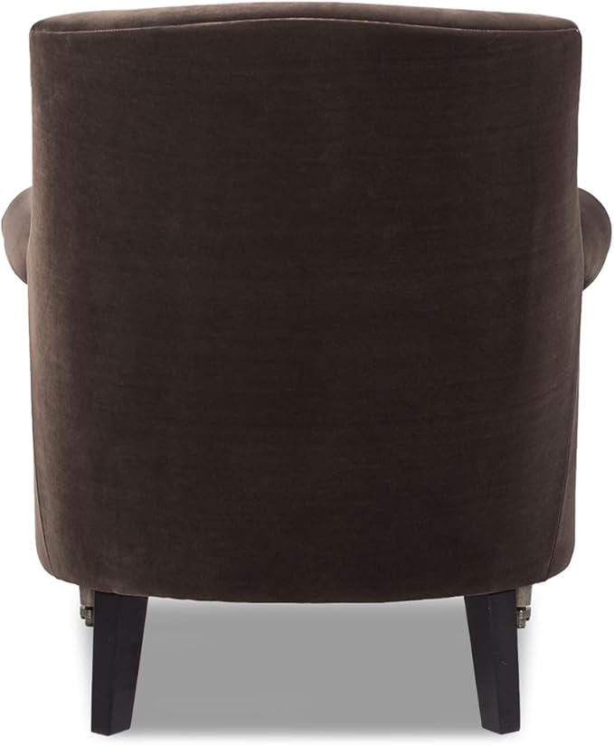 Jennifer Taylor Home Eloise 30 Pleated Sock Arm Accent Armchair Deep Brown Performance Velvet