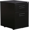 Alera ALE Two-Drawer Metal Pedestal File 14 7/8w x 19 1/8d x 21 5/8h Black