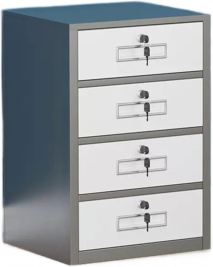 ELEFOCUS Under Desk File Cabinet Metal with Locking Drawer Multi-Layer Storage Cabinet Bedside Cabinet Office Home(Size:44X39X65CMColor:B)
