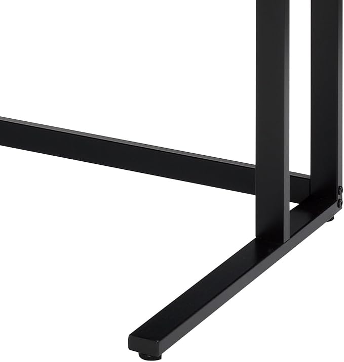 Penau Walnut and Black Writing Desk with USB Port Spacious Rectangular Surface Easy Assembly Open Base Design Ideal for Home Office