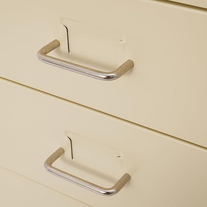 6 Drawers File Cabinet with Lock Rolling Mobile Filing Cabinet with Wheels Under Desk Vertical Filing Cabinet for Office/Home Metal (Wood Yellow)