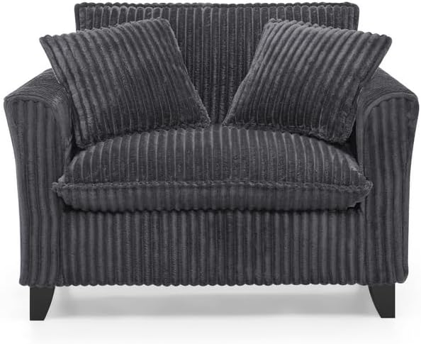 Polibi Lazy Comfortable Single-Person Sofa Chair with High-Resilience Cushion and a backrest Compact Single Seater for Living Room &amp Bedroom Grey