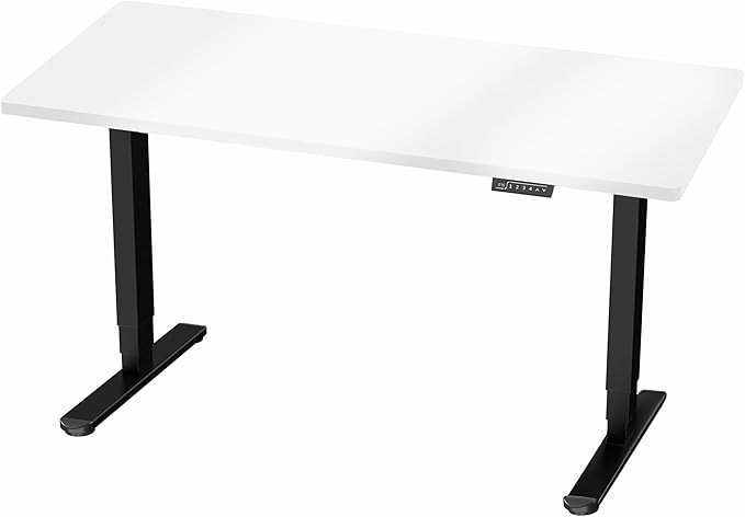 VIVO Electric 60 x 24 in Dual Motor Sit Stand Desk Memory Height Adjustment 2B Series White Dry Erase Top Black Frame DESK-KIT-2B6WE
