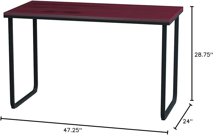 Safco 1943CYBL Simple Design Table Desk with Sled Base Cherry and Black