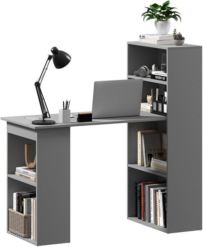 Computer Desk with Storage ShelvesWorking Writing Table with Bookshelf for Home Office Modern Simple StyleHome Office Computer Desk with Side ShelfHome Office Desk Writing Workstation Study Table