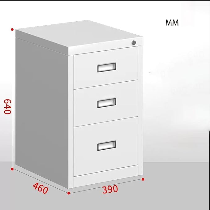 Aimeryup 2-tier/3-tier/4-tier File Cabinet Metal Clip with Drawer Desk Cabinet Storage Study Office Hotel Lounge(Size:39X46X64CMColor:A)