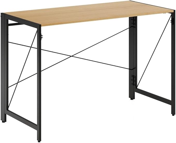 Hirsh Industries Space Solutions 43 inch Metal Folding Home Office Desk Black/Teak
