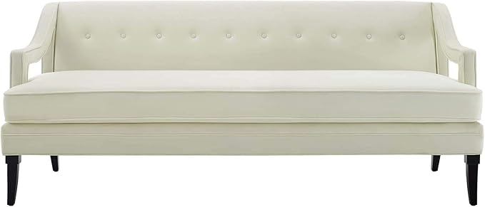 Modway Concur Mid-Century Modern Upholstered Velvet Sofa In Ivory