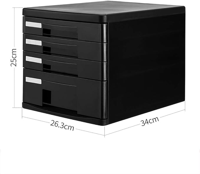Filing CabinetsFile Shelves for Desk File Cabinet 4-layer Drawer Plastic Desktop File Cabinet Lock-free Office Data Storage Box Household Large-capacity Storage Cabinet Fully Assembled ( Color :