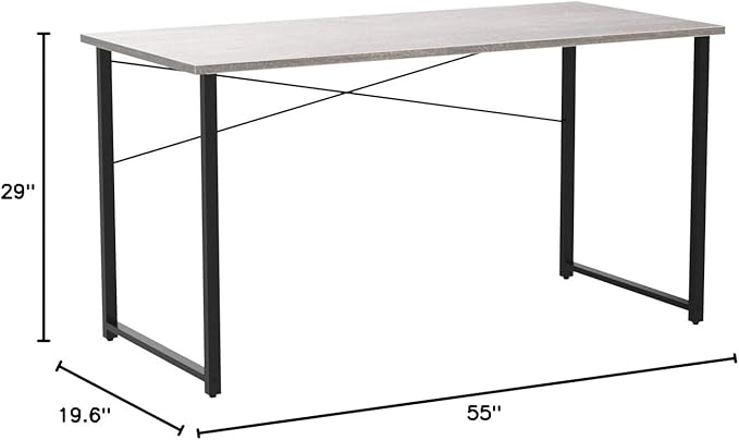 Coleshome 55 Inch Computer Desk Modern Simple Style Desk for Home Office Study Student Writing DeskGrey Oak