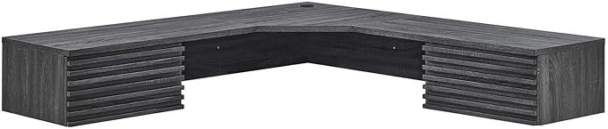 Modway EEI-6181-CHA Render Wall Mount Corner Office Desk Charcoal