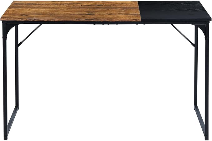 Homy Casa Industrial Computer Desk 39.4 Writing Table with Vintage Black Top Black Metal Frame Modern Home Office Workstation