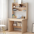 LITFAD Modern Computer Desk Work from Home Desk with Hutch Bookcase and Integrated Cable Management Drawer Not Included 23.6 L x 15.7 W x 59.8 H Natural