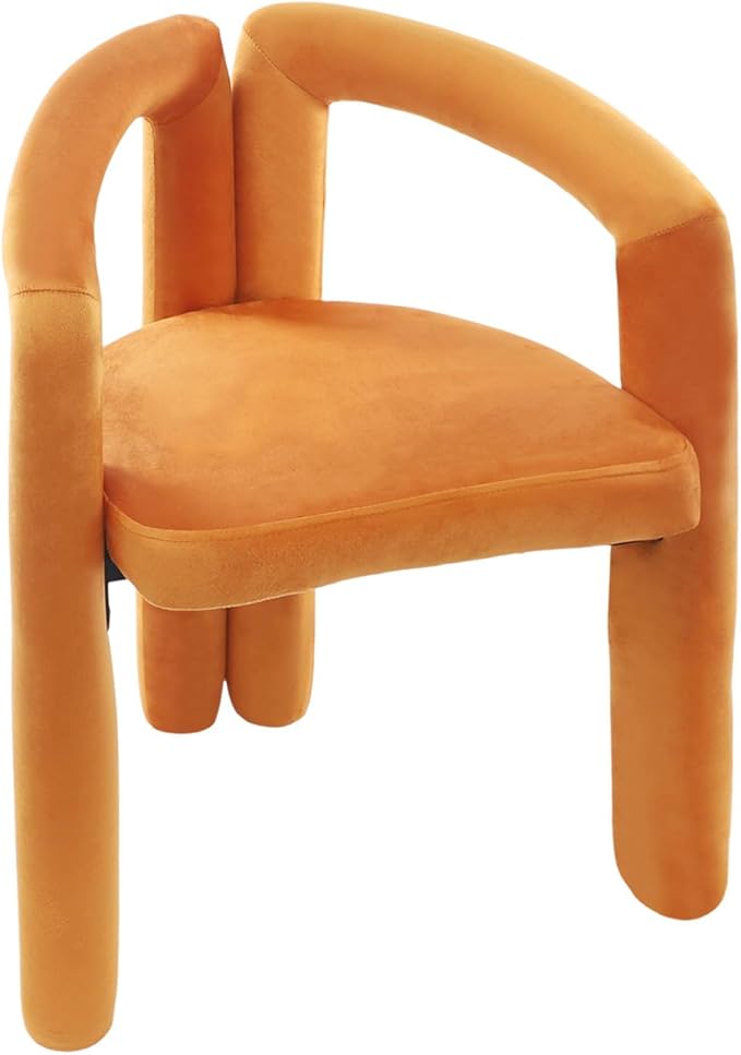 LOYALHEARTDY Orange Vanity Chair Small Accent Chairs Bedroom Chair with Soft Cushion 17.7 Inch Modern Desk Chairs No Wheels Makeup Stool for Dressing Table Salon Dormitory Living Room Orange