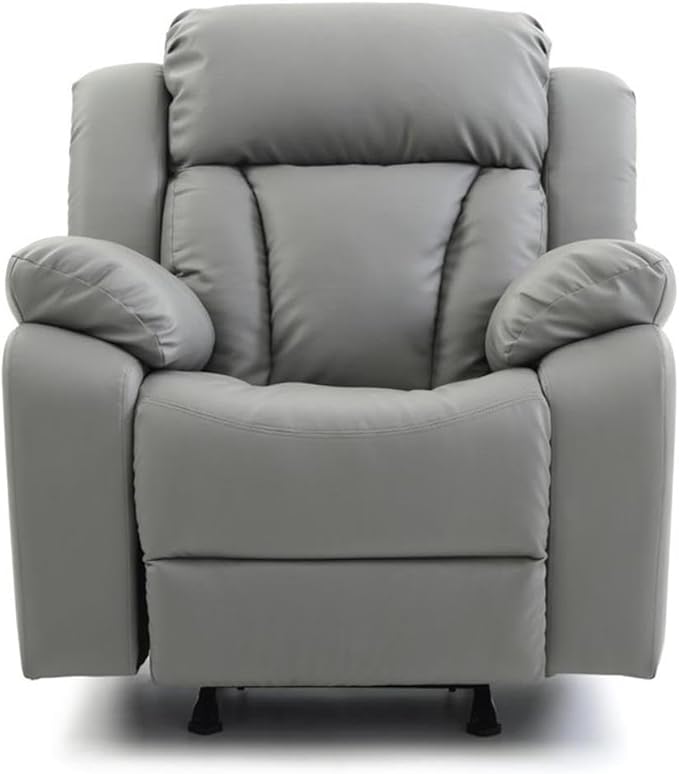 Glory Furniture Daria Faux Leather Rocker Recliner in Gray