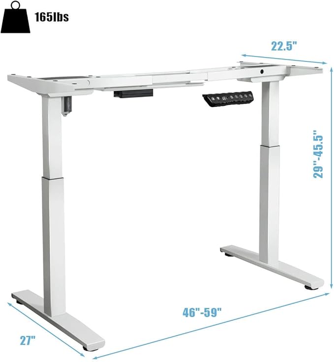 Tangkula Electric Standing Desk Frame Height &amp Width Adjustable Motorized Sit Stand Desk Base Ergonomic Single Motor Stand Up Workstation w/Memory Controller Standing Desk Legs