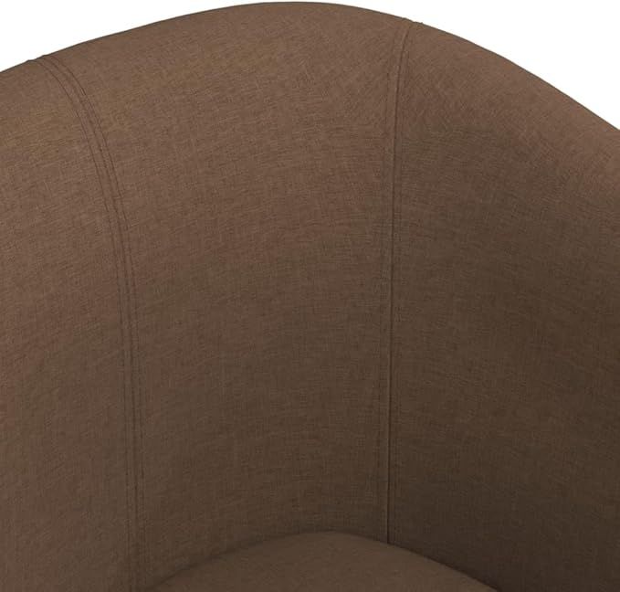 vidaXL Modern Tub Chair with Footstool in Brown Fabric - Comfortable Seating Experience with Thick Padding and Durable Fabric Ideal for Living Room Bedroom Office