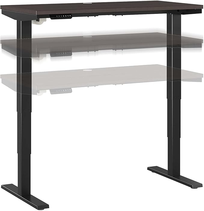 Move 40 Series by Bush Business Furniture 48W x 24D Electric Height Adjustable Standing Desk in Storm Gray with Black Base