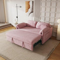 54'' Corduroy 3-in-1 Convertible Sofa Bed Pull Out Sleeper Loveseat Couch with USB Ports &amp Storage Pockets Futon Couches for Small Space Living Room Apartment (Pink)