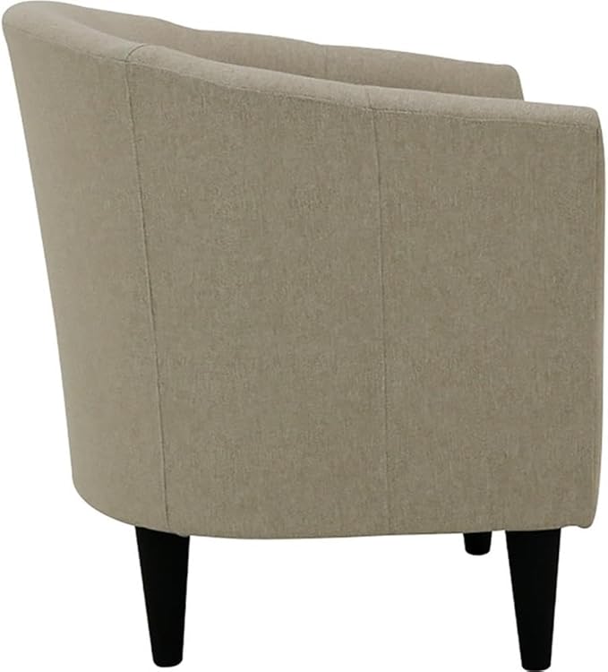 Pemberly Row 32 Polyester Fabric Club Chair Taupe Brown Finish 17.5 Seat Height Traditional Design Padded Seat for Extra Comfort Durable Accent Chair for Living Room or Bedroom Use