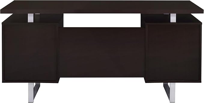 Cappuccino 2-Drawer Floating Top Office Desk