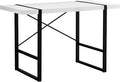 Computer Desk Home Office Laptop 48 l Work White Laminate Black Metal Contemporary Modern