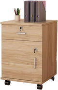 Furniture Simple Locking Mobile Low Cabinet Office File Cabinet with Drawer File Organizer Printer Stand(Brown)