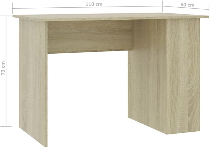 Office DeskIndustrial Gaming TableSmall Standing Deskfor Small SpaceHome Office TableSimple StyleDesk Sonoma Oak 43.3x23.6x28.7 Chipboard