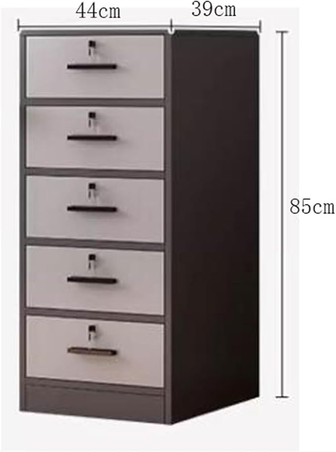 5 Drawer File Cabinet Floor Storage Cabinet with Lock Low Cabinet Drawer Office Cabinet Data Cabinet Under Desk Storage