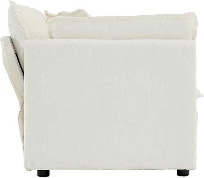 41.4 Chenille Oversized Accent Chair Comfy Single Sofa Cloud Couch Modern Luxury Arm Chair with Pillow for Living Room Bedroom Apartment Office Beige
