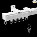 Ceiling Curtain TrackCurtain Track Wall MountedCeiling Mount Rail Room Divider Tracks Extra Long Curtains Rod for Living Room Bedroom Patio Sliding Door Curtains with ClipsWhite 6ft